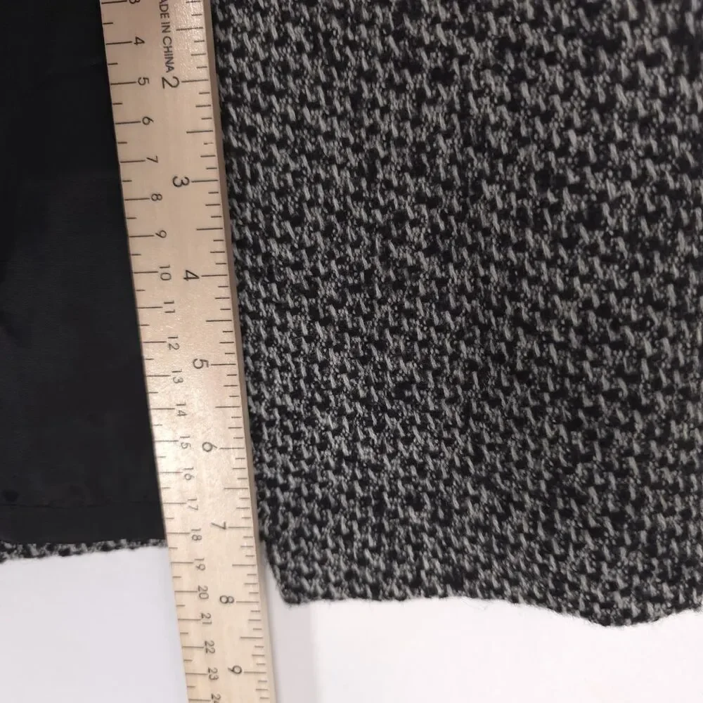LAFAYETTE 148 New York Skirt Tweed Virgin Wool Cashmere Camel Hair Black White‎